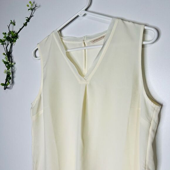 Soft Surroundings Cream Ivory Dress Tank Blouse V-Neck - Picture 4 of 10
